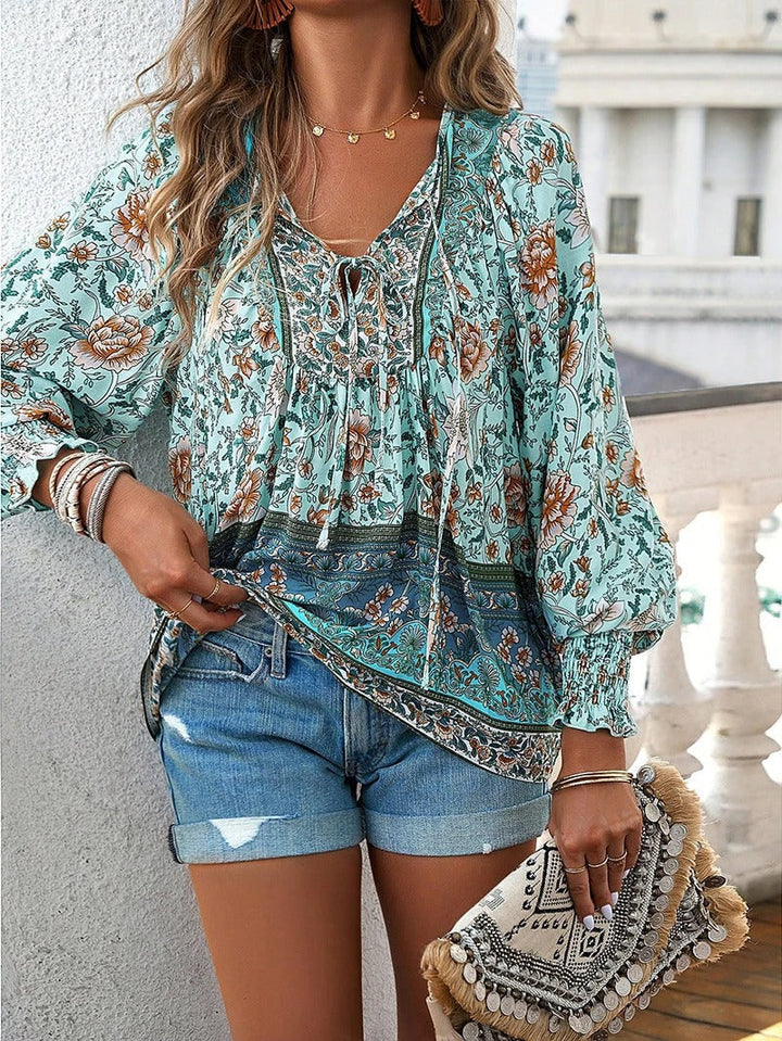 Willow | Boho Blossom Peasant Blouse