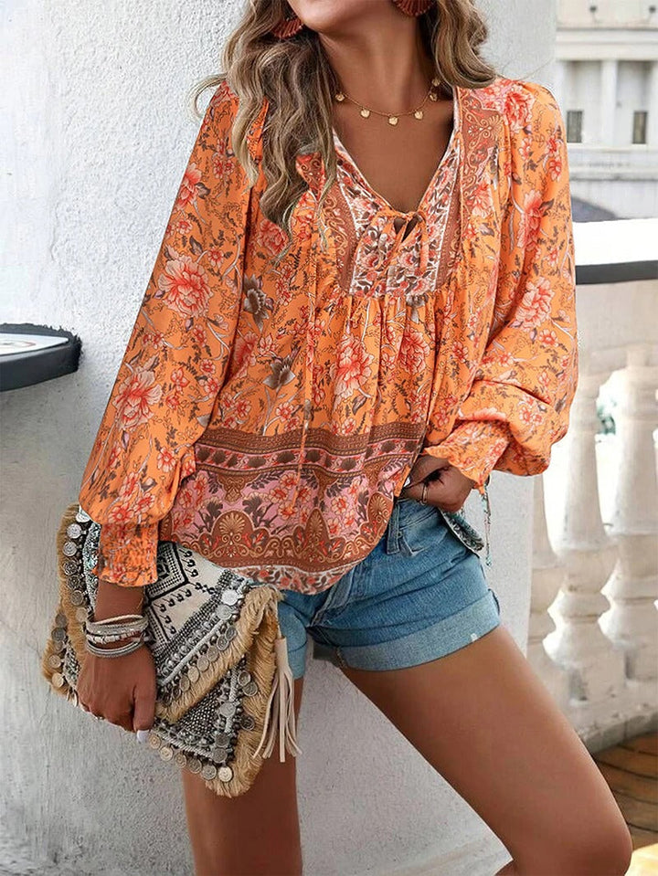 Willow | Boho Blossom Peasant Blouse