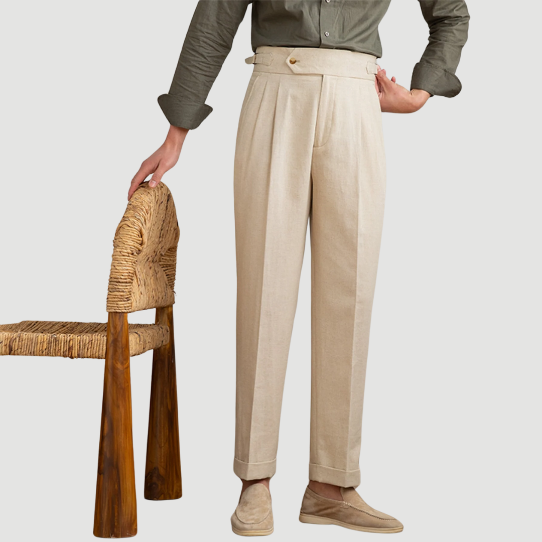 Hayden | Tailored Linen Trousers Khaki