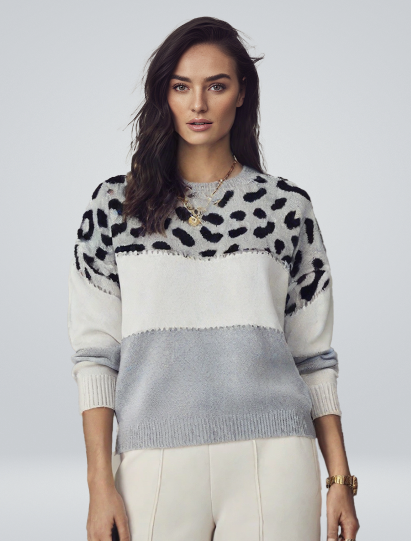 Harriet | Elegant sweater with leopard pattern