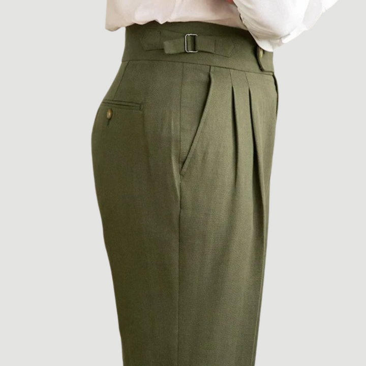 Miles | Tailored Linen Trousers Beige