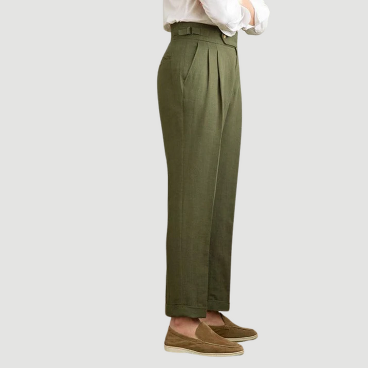 Miles | Tailored Linen Trousers Beige