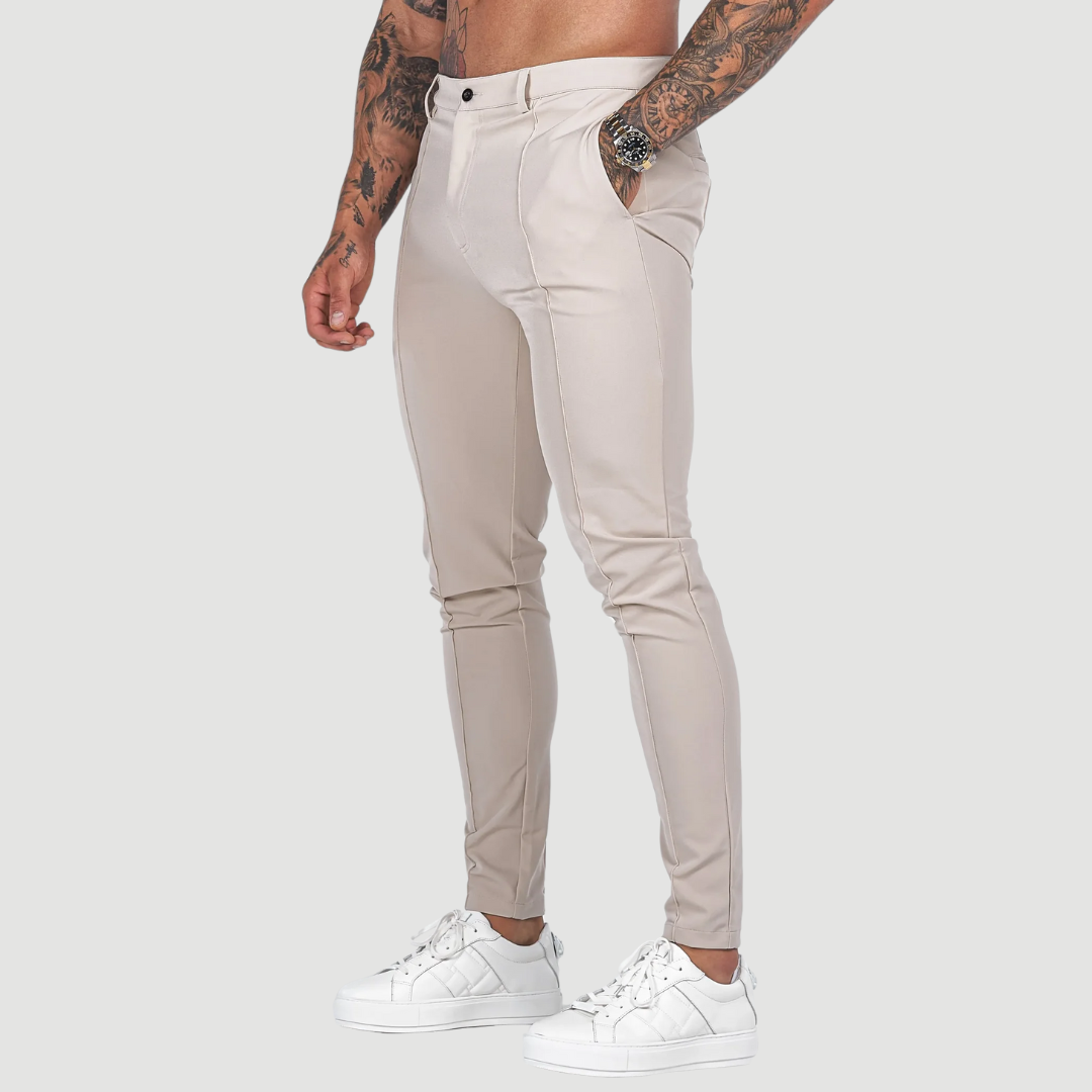 Malik | Ultra-Flex Tailored Trousers Grey