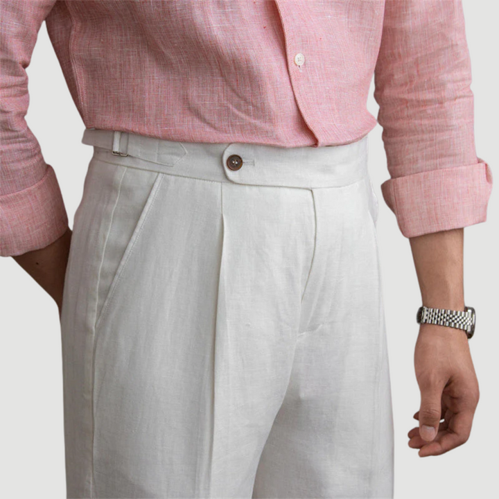 Mitchell | Classic Linen Trousers White