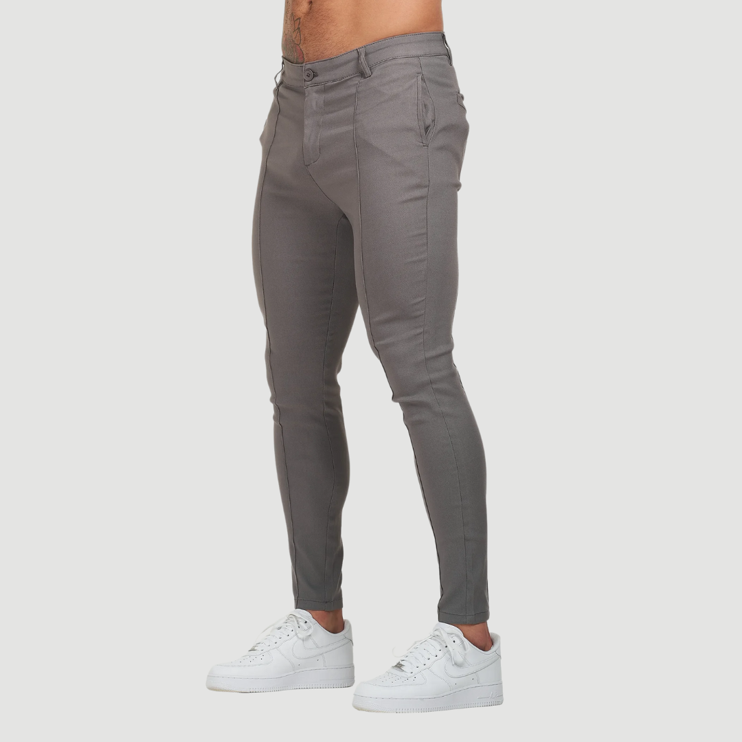 Malik | Ultra-Flex Tailored Trousers Grey