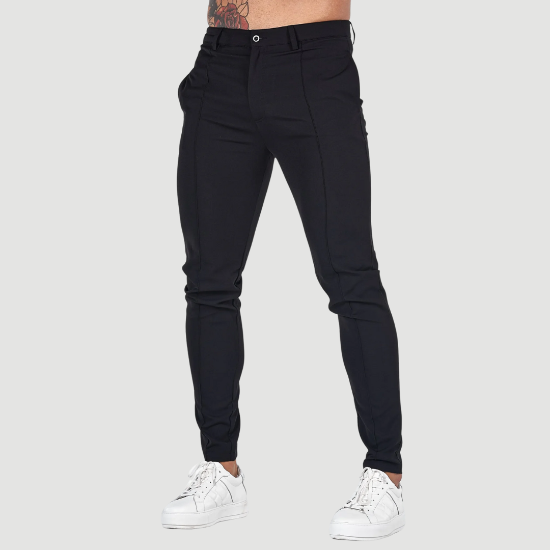 Malik | Ultra-Flex Tailored Trousers Grey