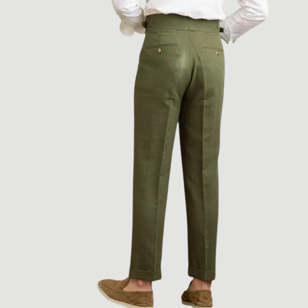 Miles | Tailored Linen Trousers Beige