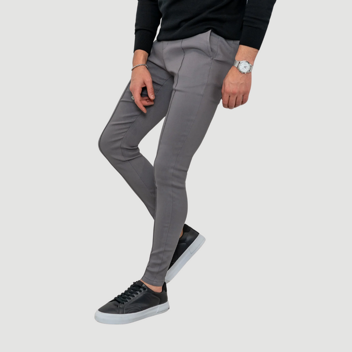 Malik | Ultra-Flex Tailored Trousers Grey