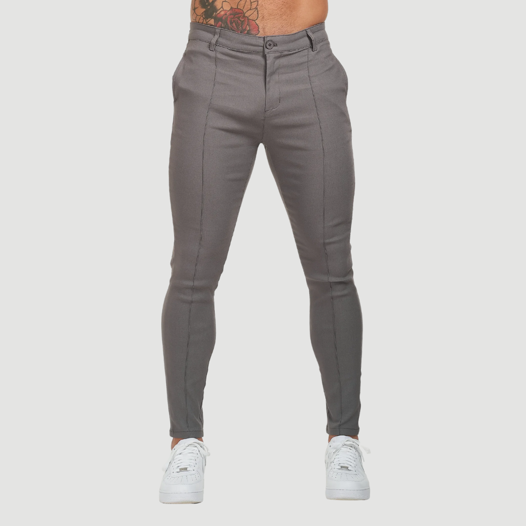 Malik | Ultra-Flex Tailored Trousers Grey