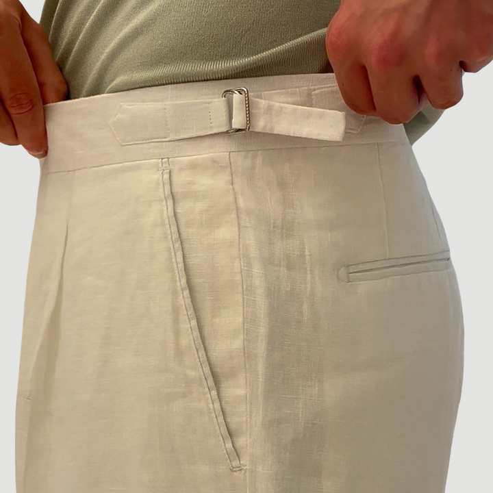 Mitchell | Classic Linen Trousers White