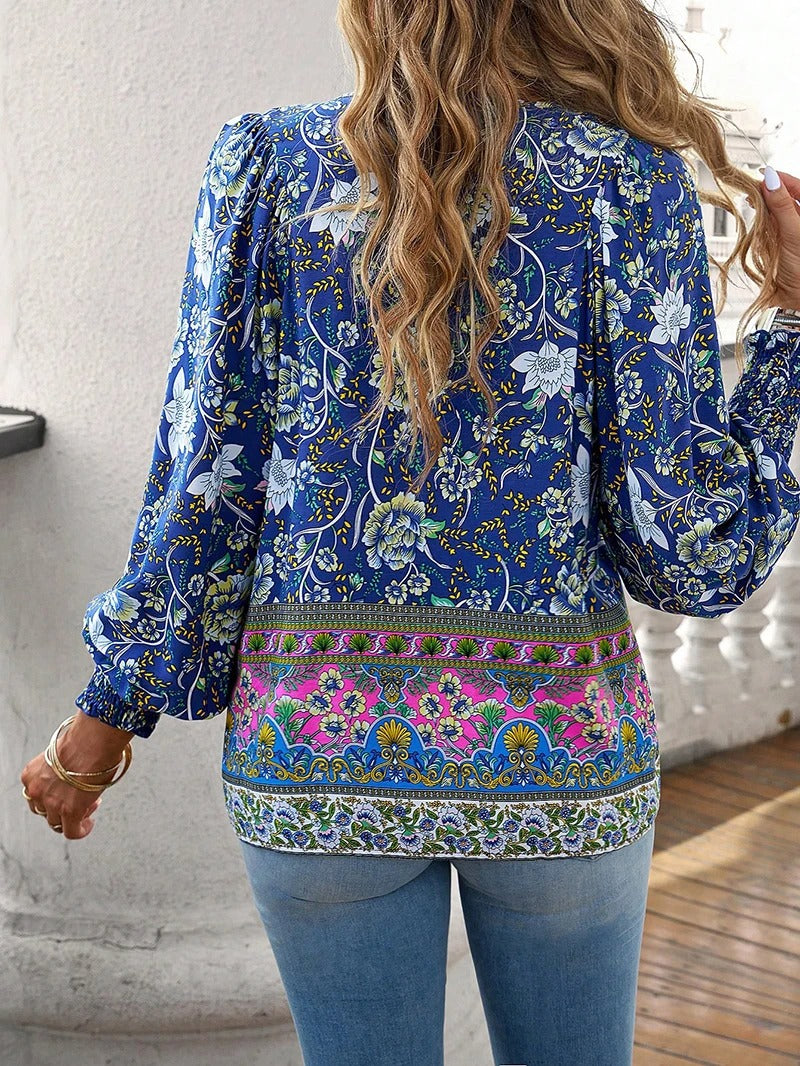 Willow | Boho Blossom Peasant Blouse