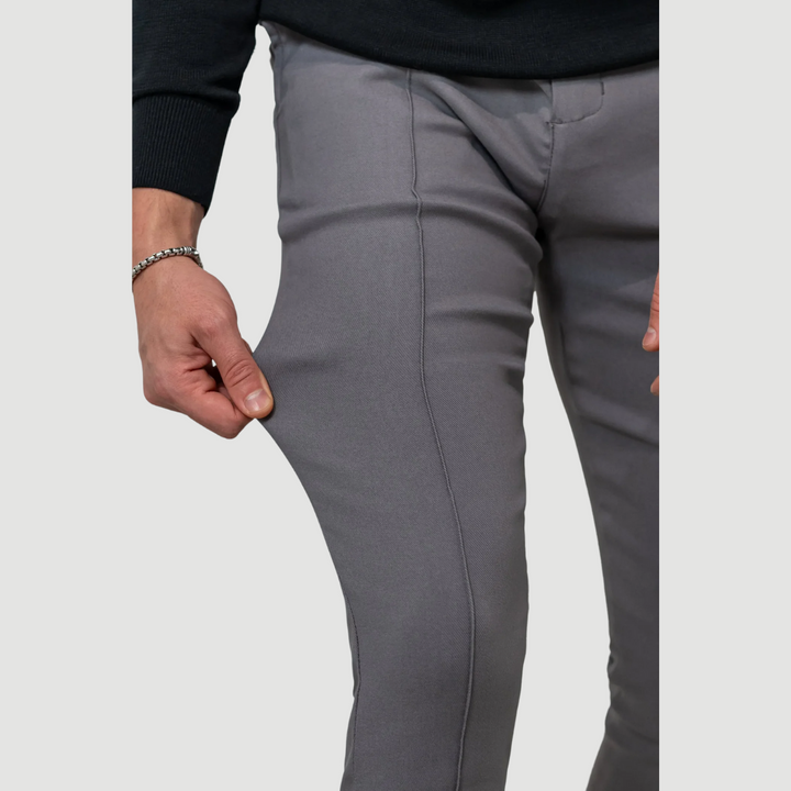 Malik | Ultra-Flex Tailored Trousers Grey