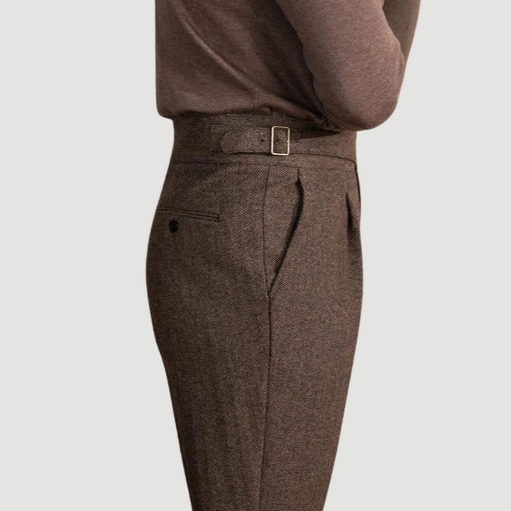 Seth | Wool Tailored Trousers Chestnut