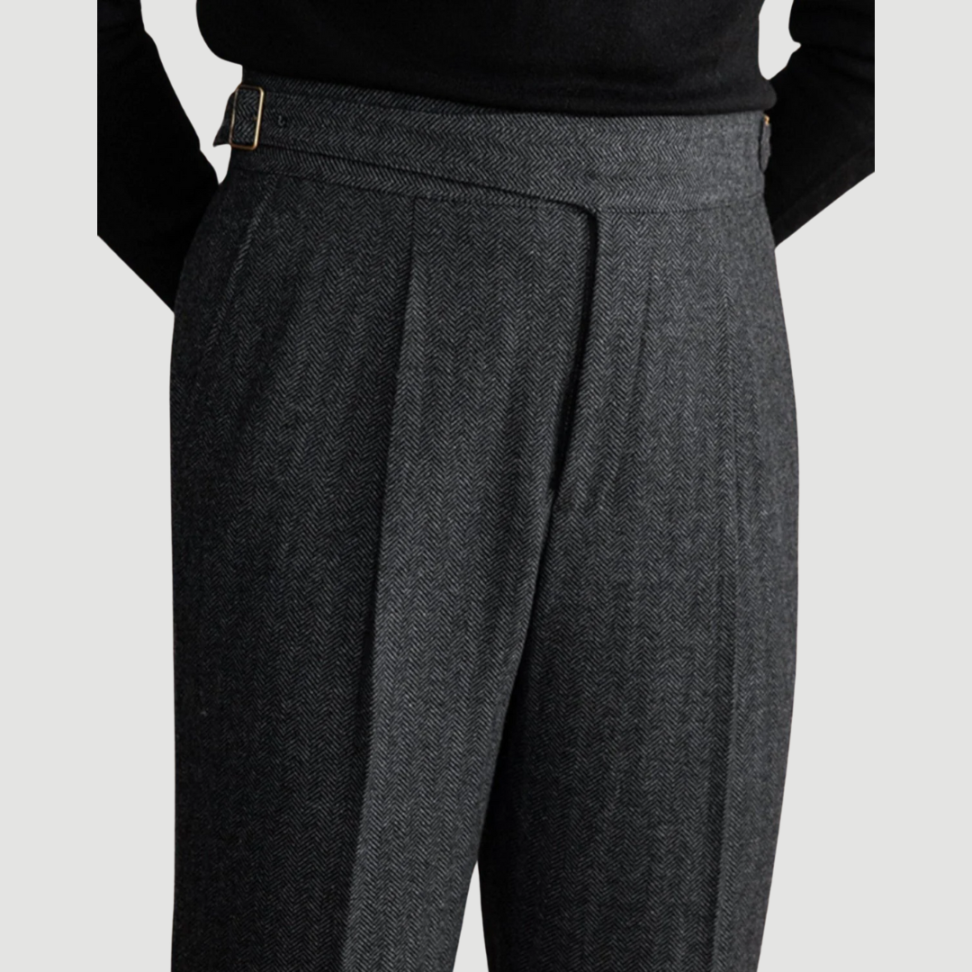 Adrian | Wool Tailored Trousers Graphite