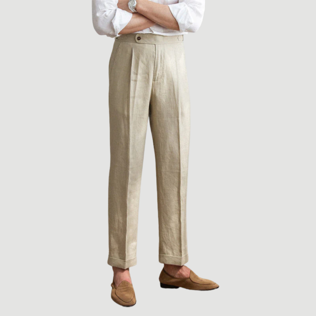 Brandon | Classic Linen Trousers Black