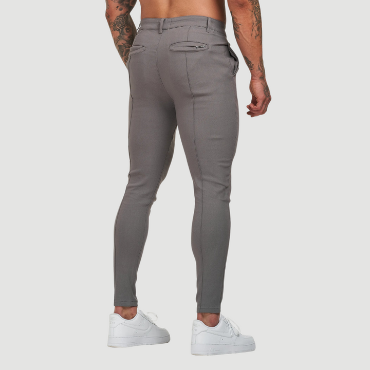 Malik | Ultra-Flex Tailored Trousers Grey