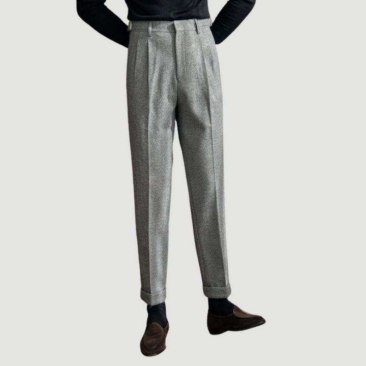 Declan | Houndstooth Tailored Trousers Truffle