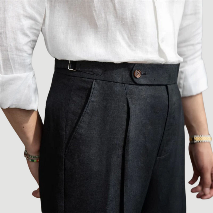 Mitchell | Classic Linen Trousers White