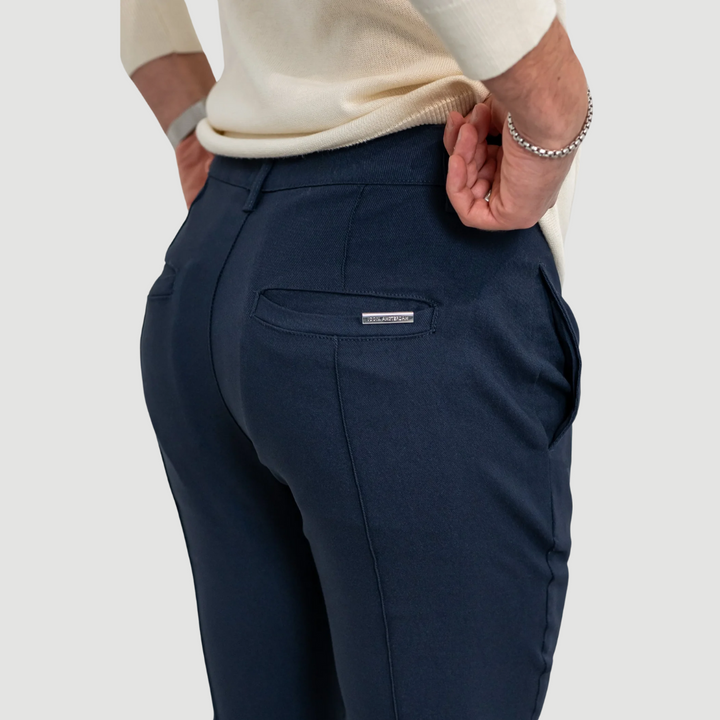 Curtis | Ultra-Flex Tailored Trousers Navy Blue