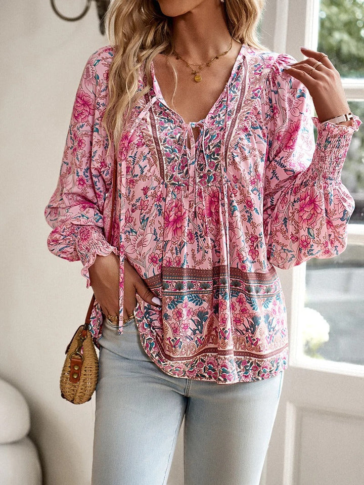 Willow | Boho Blossom Peasant Blouse