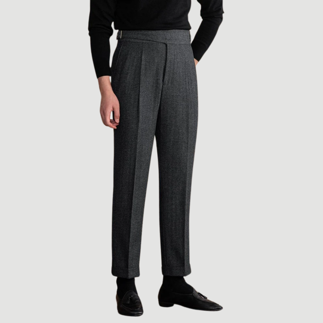 Adrian | Wool Tailored Trousers Graphite