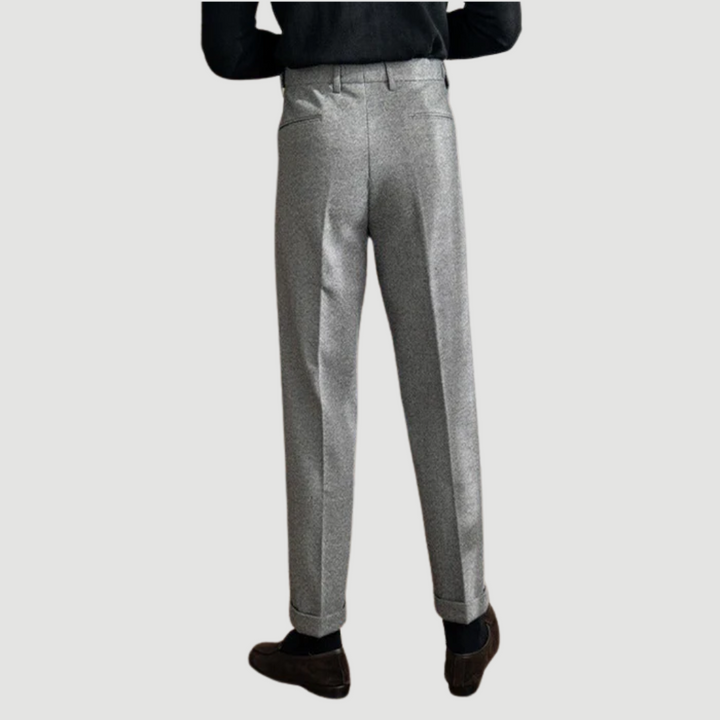 Wesley | Houndstooth Tailored Trousers Granite