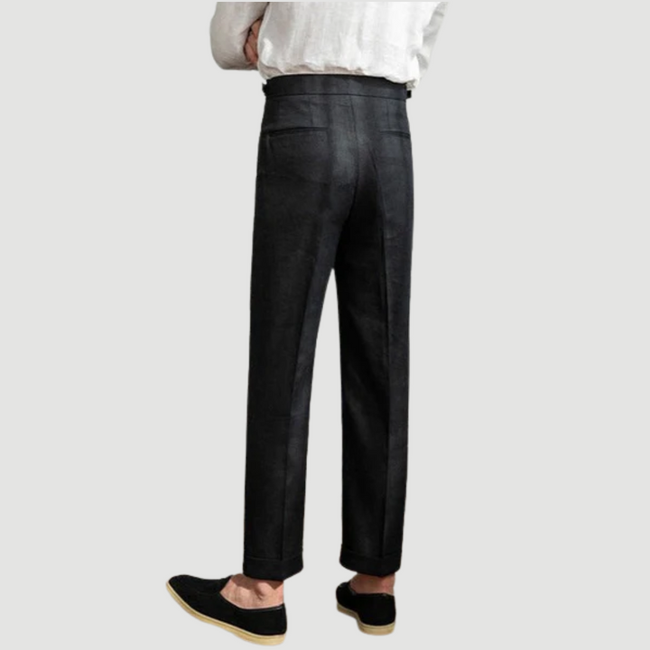 Brandon | Classic Linen Trousers Black