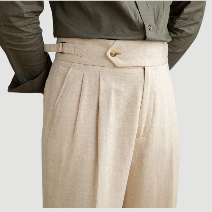 Hayden | Tailored Linen Trousers Khaki