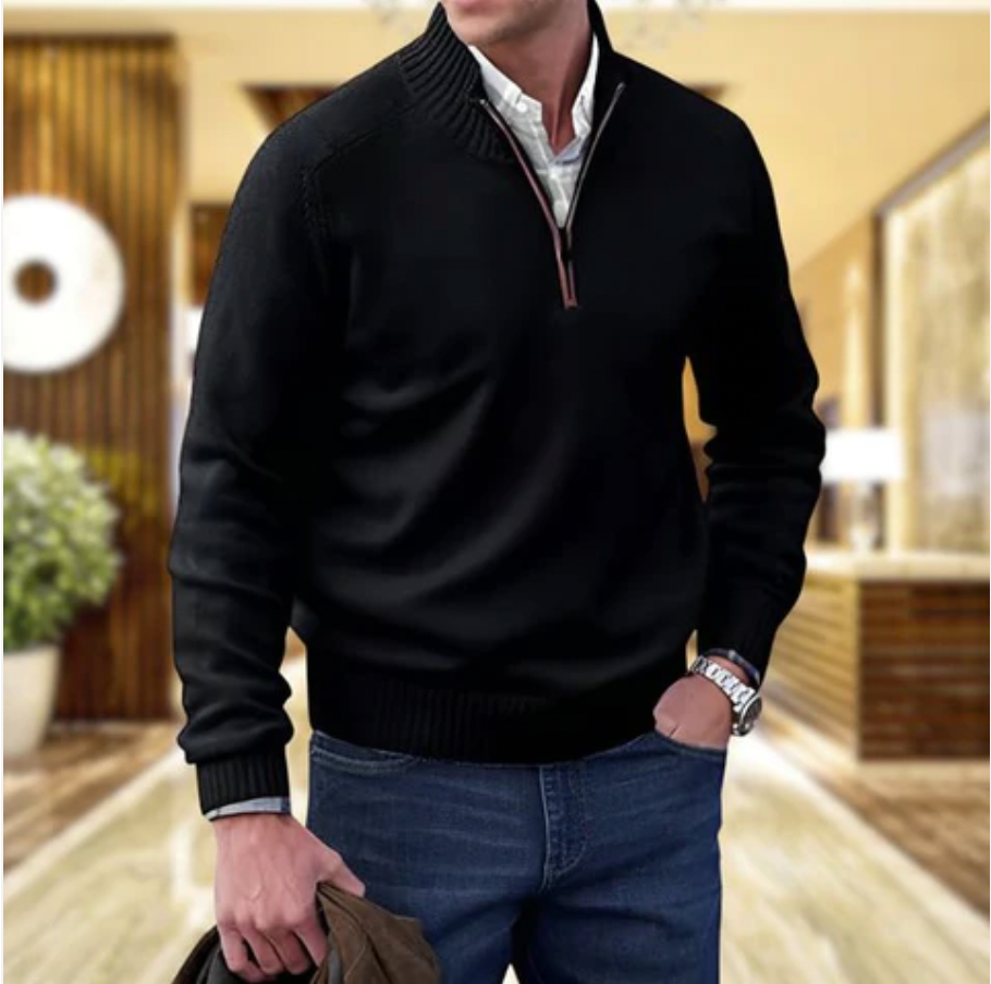 Ethan | Elegant Cashmere Sweater with Zipper