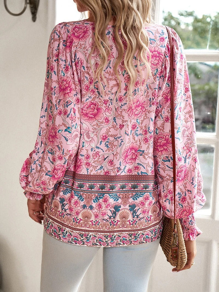 Willow | Boho Blossom Peasant Blouse